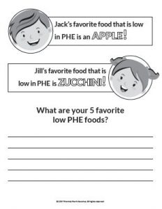 PKU Activity Book puzzle page