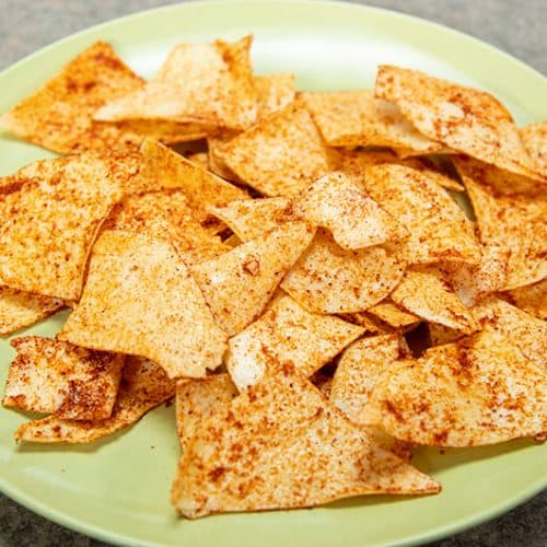 Tex Mex Lasagna Chips on plate